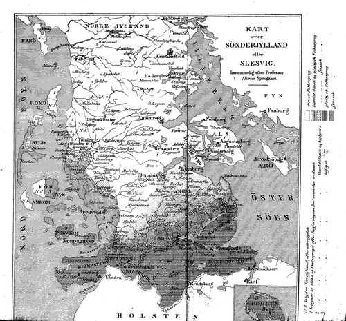 Folkevennen 1864 - Mapa Południowego Jutlandii