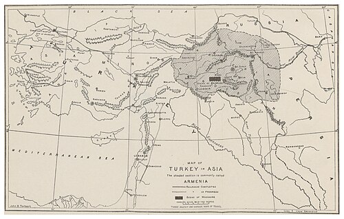 Mapa Turcji w Azji 1895