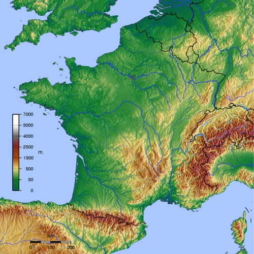Mapa topograficzna Francji 2