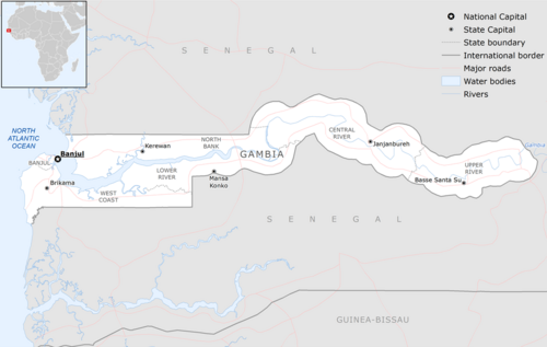 Mapa podstawowa Gambii