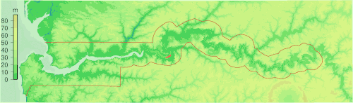 Mapa topograficzna Gambii b2