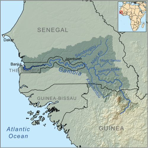 Mapa rzeki Gambie
