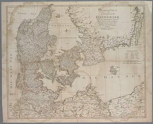 Mapa ogólna Królestwa Danii (1802)