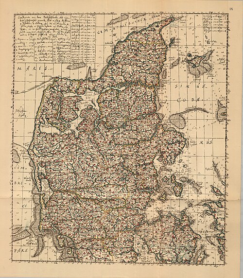 Mapa ogólna Północnej Jutlandii i Fionii (1642-1667)