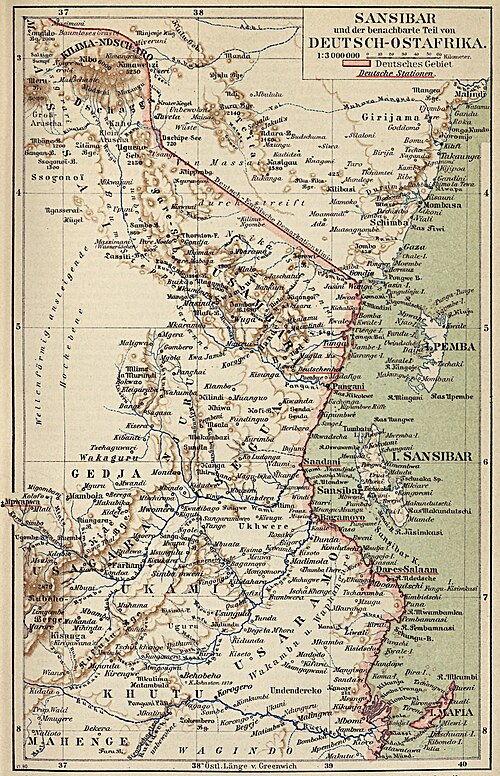 Niemiecka Afryka Wschodnia 1890
