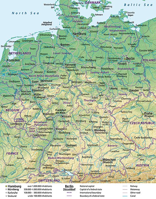 Mapa ogólna Niemiec
