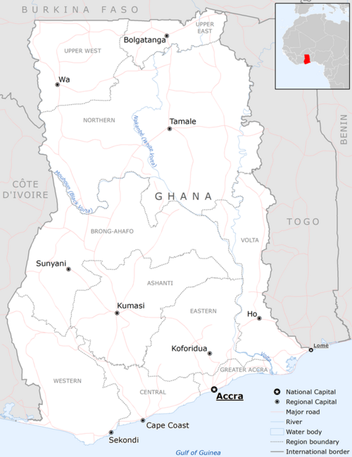 Mapa podstawowa Ghany