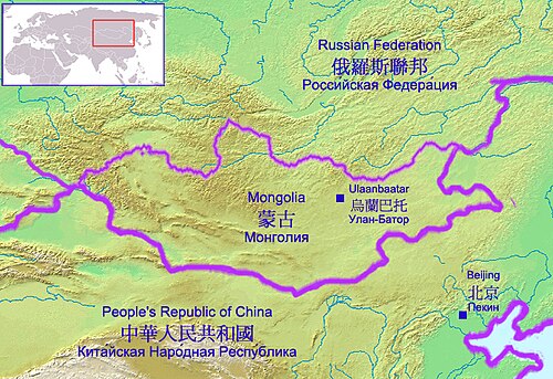 Mapa ulgi pustyni Gobi