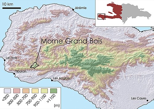 Mapa topograficzna Grand Bois