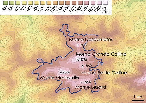 Mapa topograficzna Grande Colline - szczegół