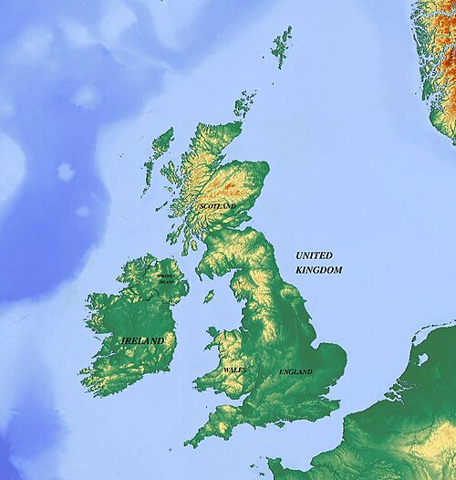 Mapa topograficzna Wielkiej Brytanii