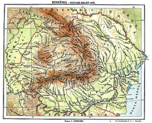 Wielkie Rumunia, mapa fizyczna