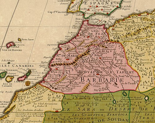 Maroko według Guillaume Delisle