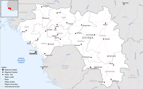 Mapa bazowa Gwinei