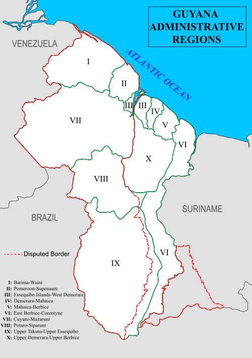 Guyana - Regiony administracyjne