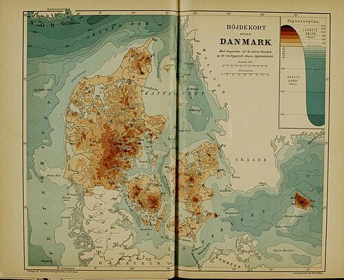Mapa topograficzna Danii