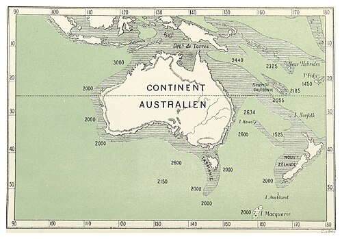 Mapa kontynentu Australii Harvena z 1883