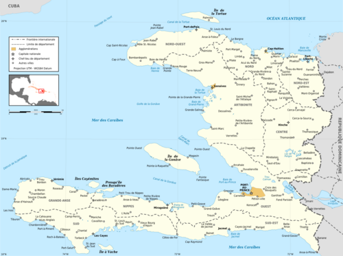 Mapa administracyjna Haiti