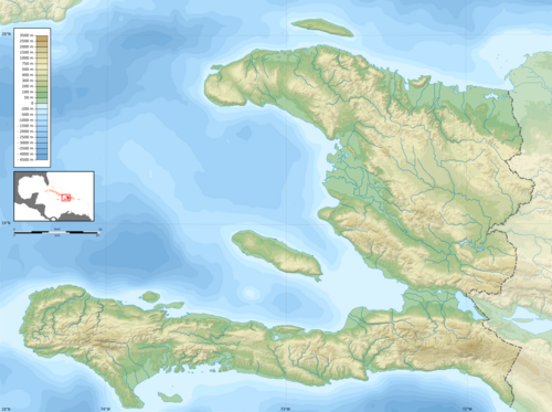 Pusta mapa Haiti z topografią
