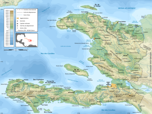Mapa topograficzna Haiti