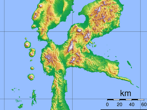 Halmahera - mapa topograficzna (przycięta)