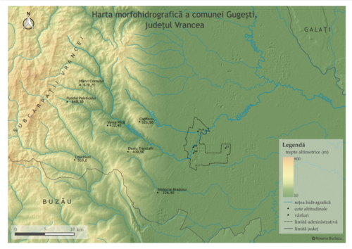 Mapa morfograficzna gminy Gugești