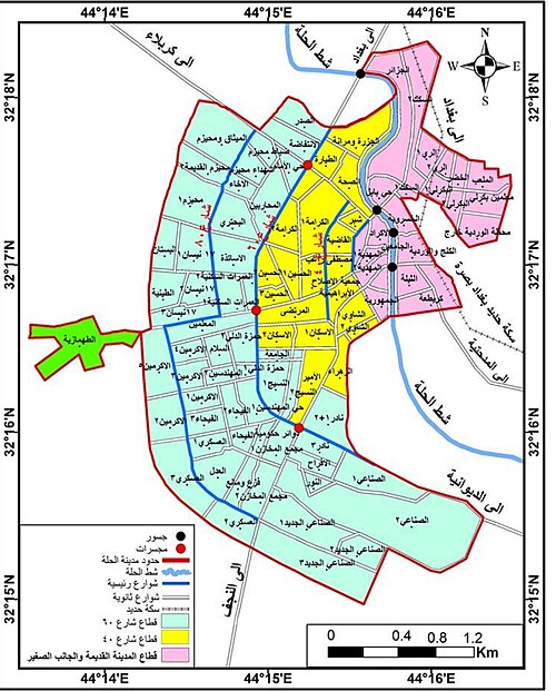 Mapa miasta Hillah