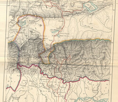 Sikkim - mapa historyczna