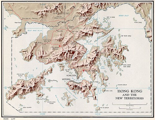Mapa Hongkongu 1962