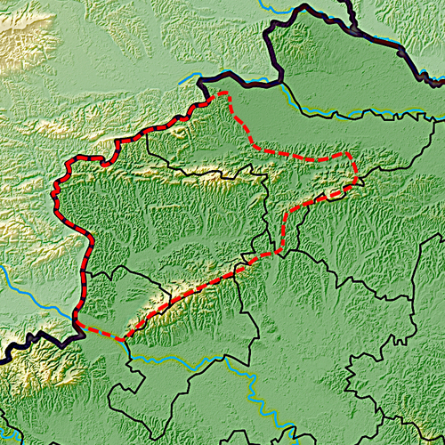 Mapa rzeźby Hrvatsko zagorje bez napisów