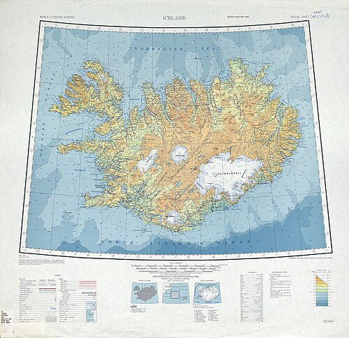 Mapa topograficzna Islandii