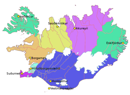 Okręgi policyjne Islandia