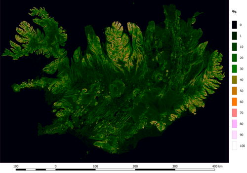 Mapa nachylenia Islandii