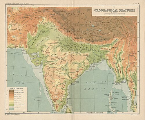 Cechy orograficzne Indii 1909