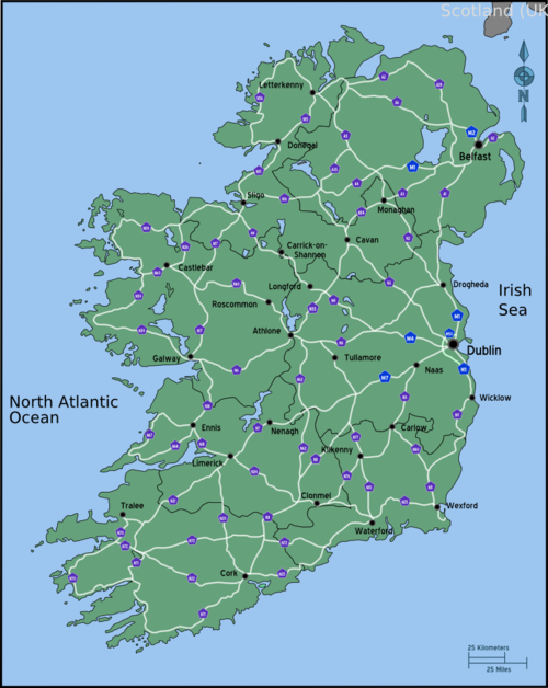 Mapa dróg Irlandii