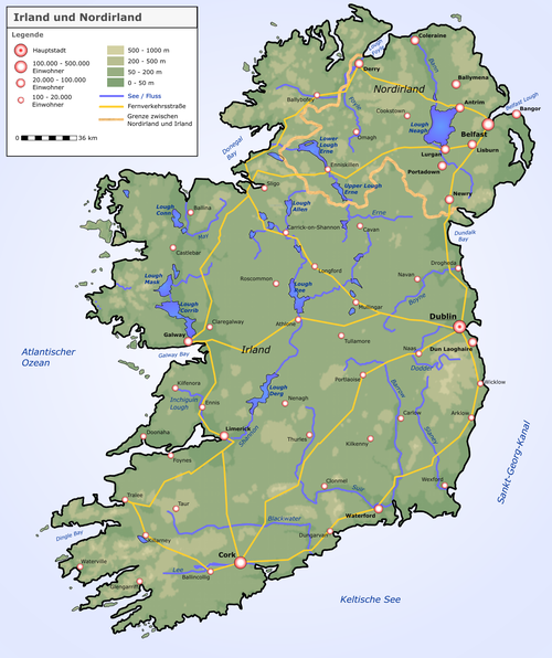 Mapa Irlandii