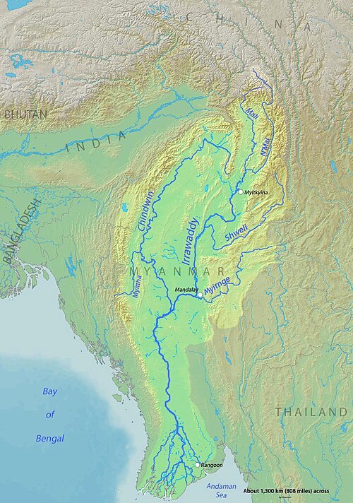 Mapa rzeki Irrawady