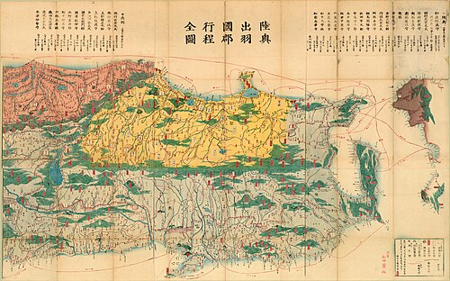Mapa tras Mutsu i Dewa