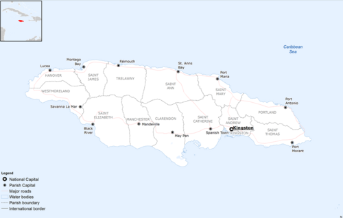 Mapa podstawowa Jamajki
