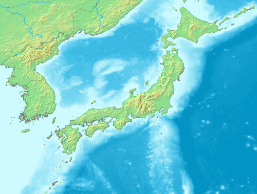 Mapa topograficzna Japonii