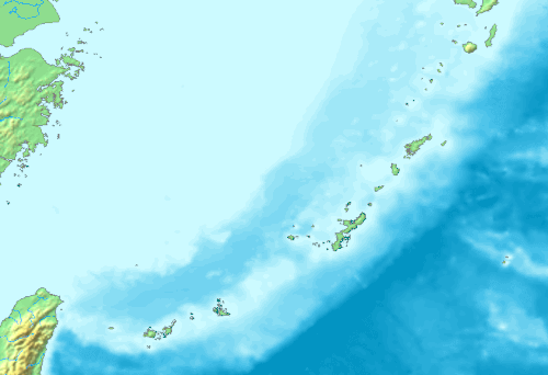 Mapa Nansei-Shoto Japonii