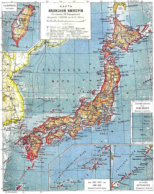 Mapa Japonii Brochhaus