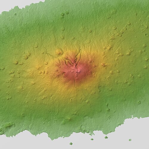 Wyspa Jeju, Hallasan. Mapa Relief