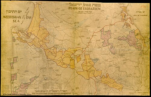 Mapa syjonizmu w Jezreelu (1925)