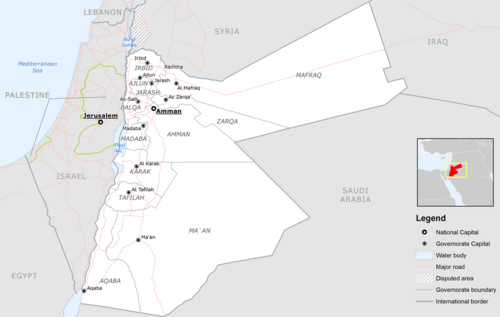 Mapa podstawowa Jordanii