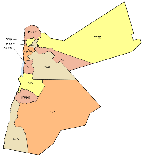 Gubernatorstwa Jordanii hebrajski