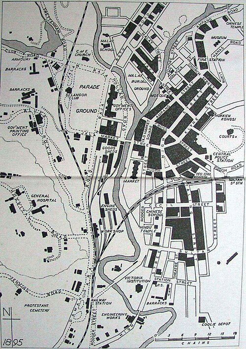 Kuala Lumpur - mapa z 1889