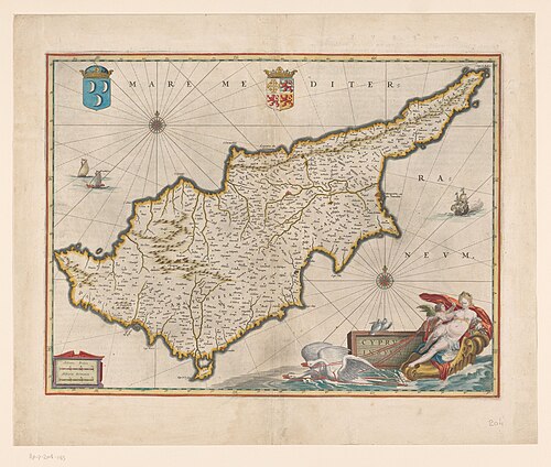 Mapa Cypru (Cyprus Insula)