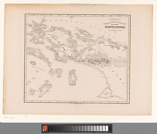 Mapa holenderskich terytoriów w Nowej Gwinei