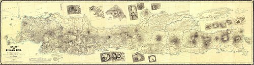 Mapa topograficzna wyspy Jawa